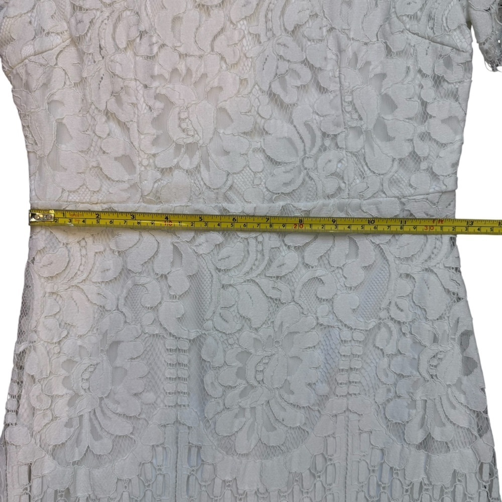 MSLG Elegant White Lace Midi Dress - Picture 12 of 15